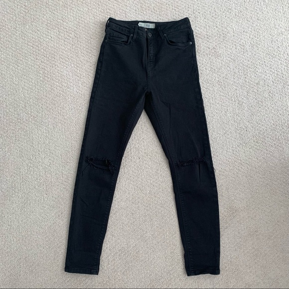 Topshop Jamie Knee Rip Jeans - Picture 1 of 7